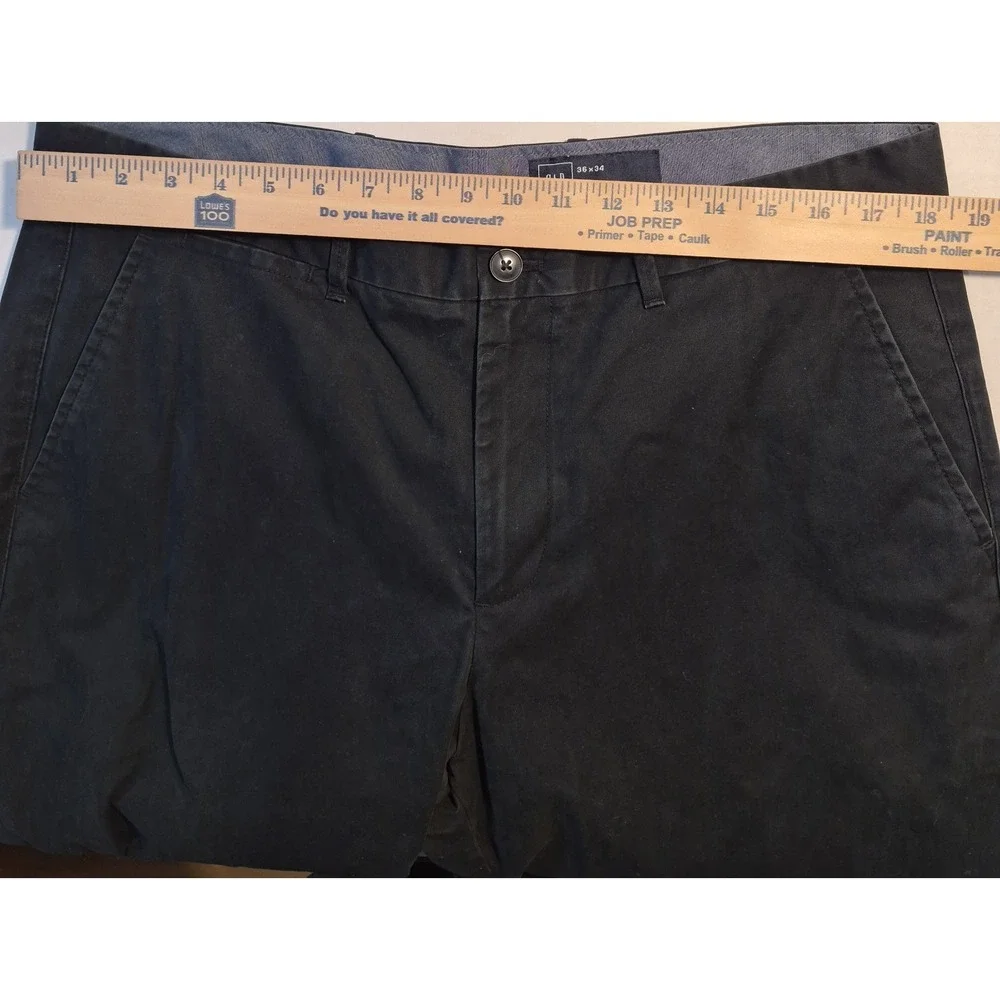 GAP Straight Leg Jeans Mens 36x34 Relaxed Clean Khaki True Black Zip‎ Fly